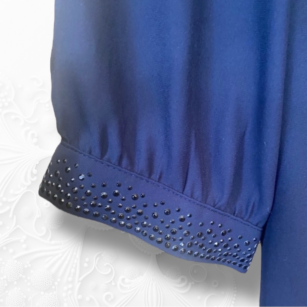 H&M Blue Blouse with Rhinestone size 8 (M) - Picture 3 of 6